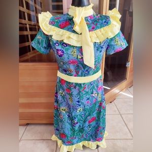 San Joy Floral and Ruffle Dress NWT